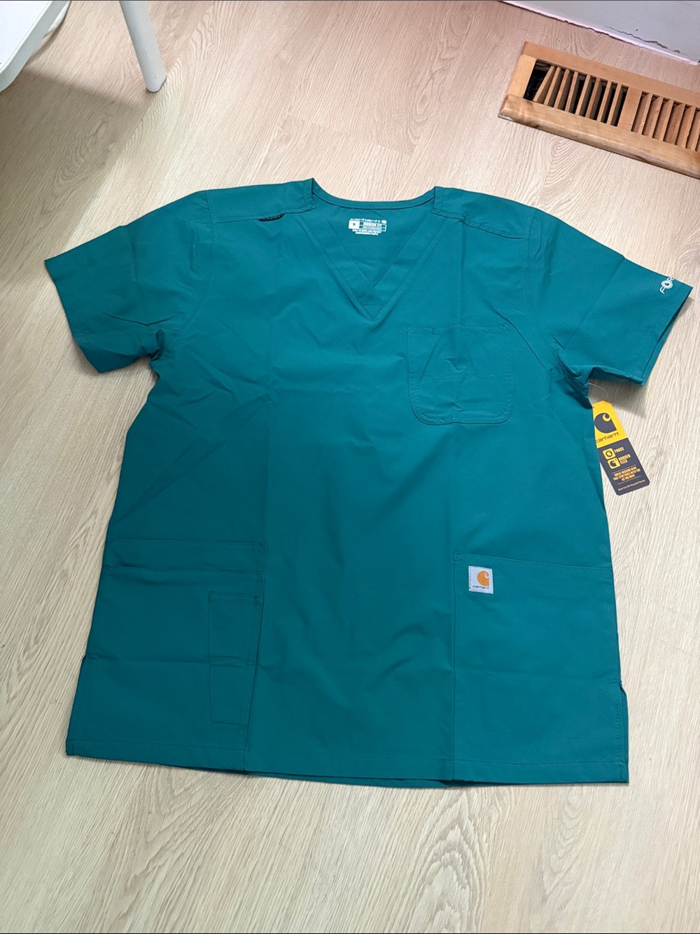 Carhartt Men's Teal V-Neck Utility Scrub Top